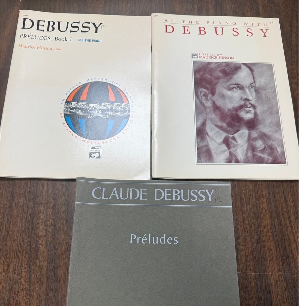 Claude Debussy Piano Music Sheet Music Books Préludes Maurice Hinson Lot of 3